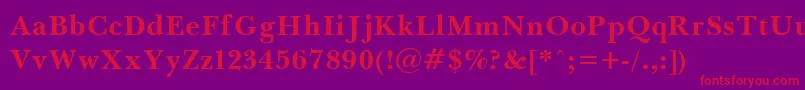BaskervilleBold Font – Red Fonts on Purple Background
