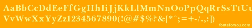 フォントBaskervilleBold – オレンジの背景に黄色の文字