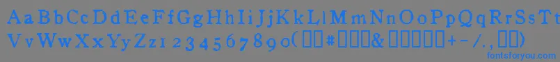 フォントInAlphabet – 灰色の背景に青い文字