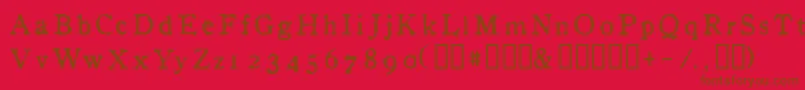 フォントInAlphabet – 赤い背景に茶色の文字