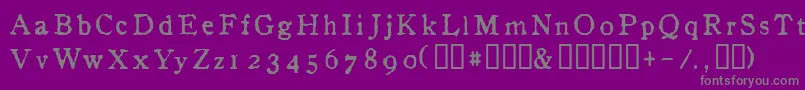 フォントInAlphabet – 紫の背景に灰色の文字