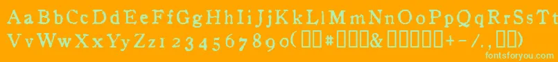 InAlphabet Font – Green Fonts on Orange Background