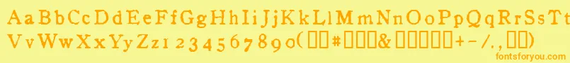 InAlphabet Font – Orange Fonts on Yellow Background