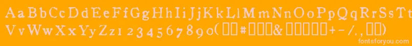 フォントInAlphabet – オレンジの背景にピンクのフォント
