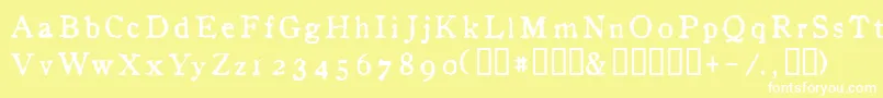 InAlphabet Font – White Fonts on Yellow Background