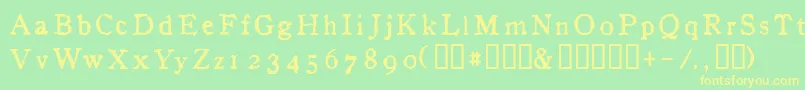 InAlphabet Font – Yellow Fonts on Green Background