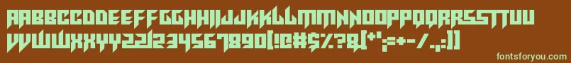 RaveKing-fontti – vihreät fontit ruskealla taustalla