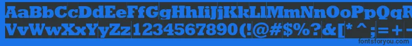 RodeoextraboldcameoNormal Font – Black Fonts on Blue Background