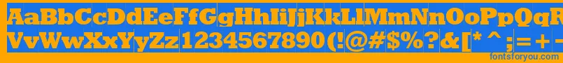 RodeoextraboldcameoNormal Font – Blue Fonts on Orange Background