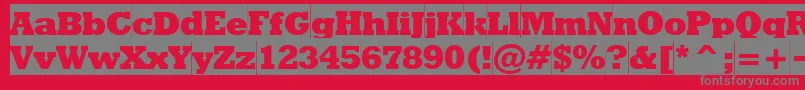 RodeoextraboldcameoNormal Font – Gray Fonts on Red Background