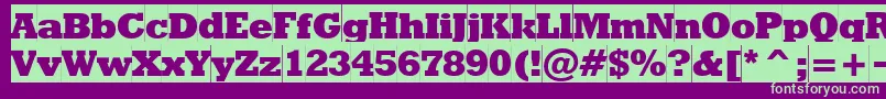 RodeoextraboldcameoNormal Font – Green Fonts on Purple Background