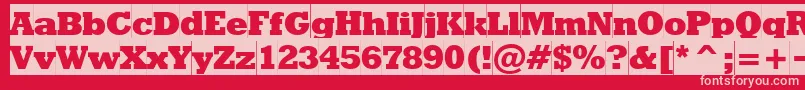 RodeoextraboldcameoNormal Font – Pink Fonts on Red Background