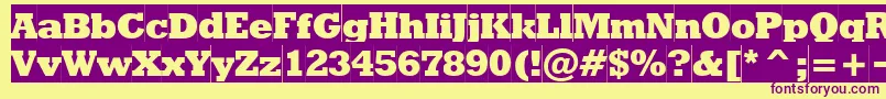 RodeoextraboldcameoNormal Font – Purple Fonts on Yellow Background