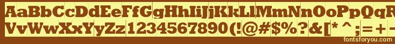 RodeoextraboldcameoNormal Font – Yellow Fonts on Brown Background