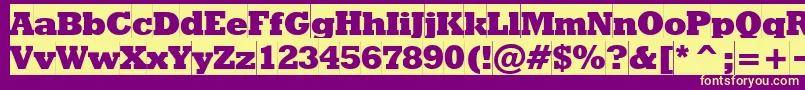 RodeoextraboldcameoNormal Font – Yellow Fonts on Purple Background