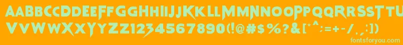 NightmareMaker-Schriftart – Grüne Schriften auf orangefarbenem Hintergrund
