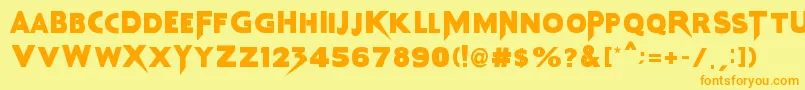 Fonte NightmareMaker – fontes laranjas em um fundo amarelo