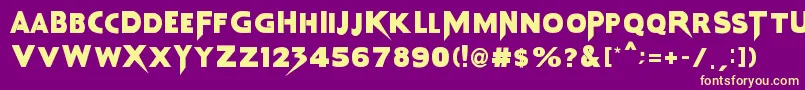 NightmareMaker-Schriftart – Gelbe Schriften auf violettem Hintergrund