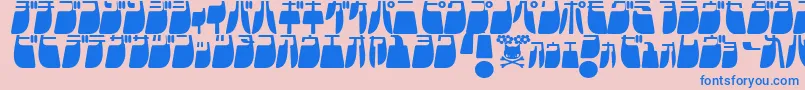 FrigateKatakanaLight Font – Blue Fonts on Pink Background