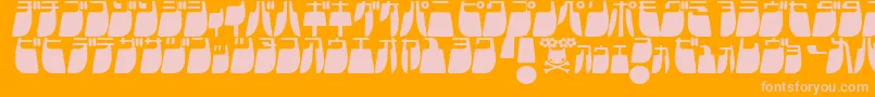FrigateKatakanaLight Font – Pink Fonts on Orange Background