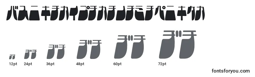 FrigateKatakanaLight Font Sizes