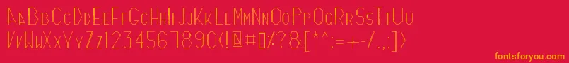 フォントZicizac – 赤い背景にオレンジの文字