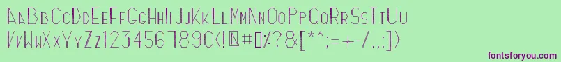 Шрифт Zicizac – фиолетовые шрифты на зелёном фоне