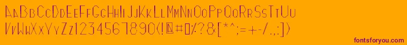 Zicizac-Schriftart – Violette Schriften auf orangefarbenem Hintergrund