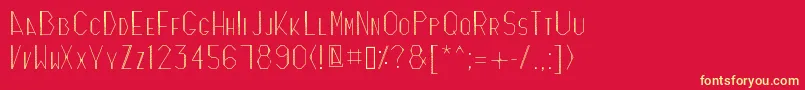 Zicizac Font – Yellow Fonts on Red Background