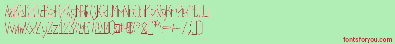 HarshRegular Font – Red Fonts on Green Background