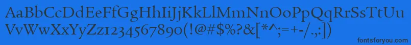 LegacySerifOsItcTtBook Font – Black Fonts on Blue Background