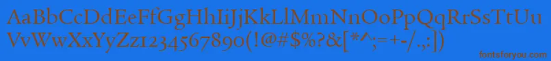 LegacySerifOsItcTtBook Font – Brown Fonts on Blue Background