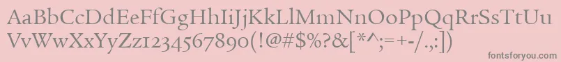 フォントLegacySerifOsItcTtBook – ピンクの背景に灰色の文字
