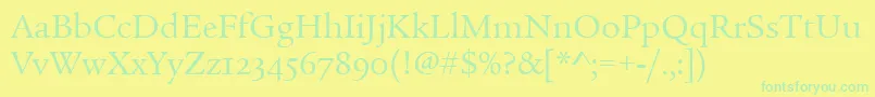 LegacySerifOsItcTtBook Font – Green Fonts on Yellow Background