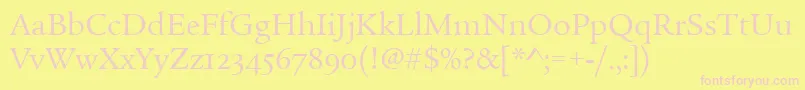 LegacySerifOsItcTtBook Font – Pink Fonts on Yellow Background