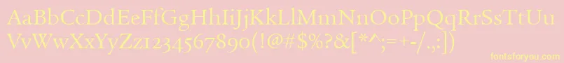 LegacySerifOsItcTtBook Font – Yellow Fonts on Pink Background