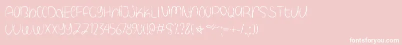 SpookyHalloweenTtf-fontti – valkoiset fontit vaaleanpunaisella taustalla