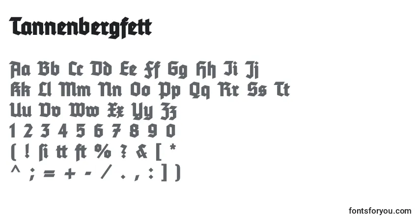 Czcionka Tannenbergfett (87536) – alfabet, cyfry, specjalne znaki