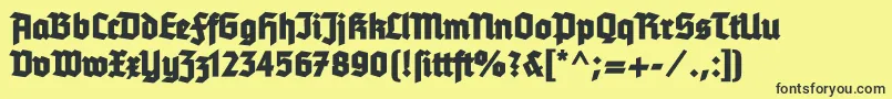 Tannenbergfett Font – Black Fonts on Yellow Background