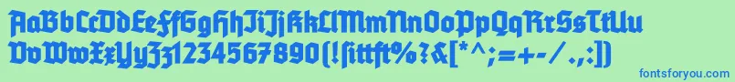 Tannenbergfett Font – Blue Fonts on Green Background