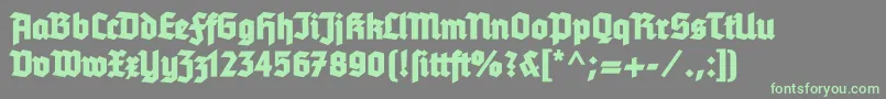 Tannenbergfett Font – Green Fonts on Gray Background