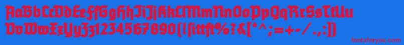 Tannenbergfett Font – Red Fonts on Blue Background