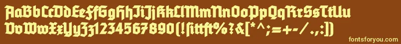 Tannenbergfett Font – Yellow Fonts on Brown Background