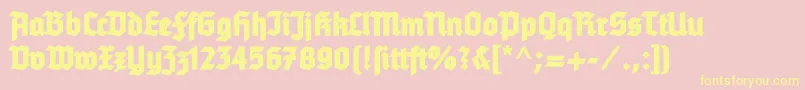 Tannenbergfett Font – Yellow Fonts on Pink Background