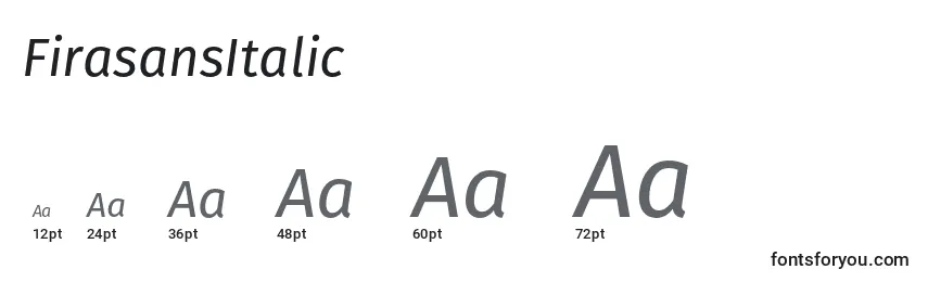 Размеры шрифта FirasansItalic