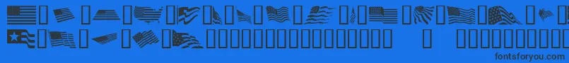 フォントLookForAmerica – 黒い文字の青い背景