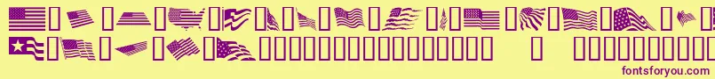 LookForAmerica Font – Purple Fonts on Yellow Background