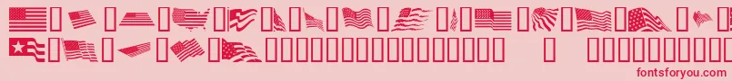 LookForAmerica-Schriftart – Rote Schriften auf rosa Hintergrund