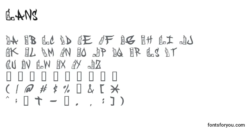Schriftart Cans – Alphabet, Zahlen, spezielle Symbole