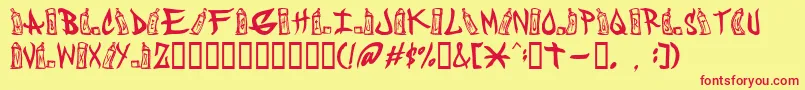 フォントCans – 赤い文字の黄色い背景
